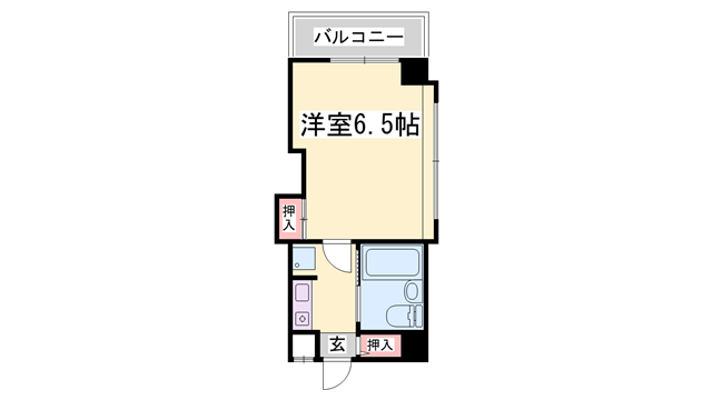 ベルトピア手柄2(ワンルーム/5階)の間取り写真