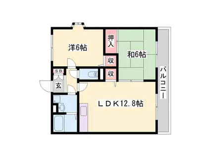 森本ハイツ(2LDK/2階)の間取り写真