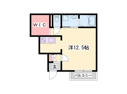 メゾン村川Ⅲ(1K/1階)の間取り写真