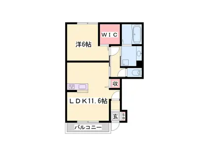 エフォリア17(1LDK/1階)の間取り写真