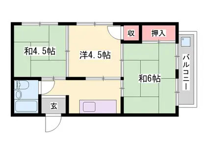 大和ビル(3K/2階)の間取り写真