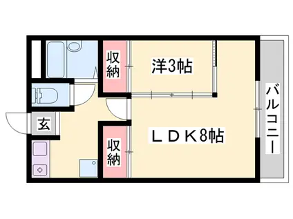 ラフェスタ加東(1LDK/2階)の間取り写真