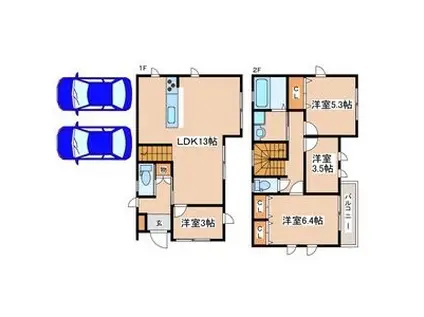 山陽本線 東姫路駅 徒歩29分 2階建 新築(4LDK)の間取り写真