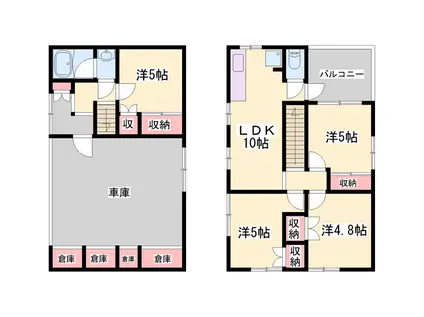 山陽電気鉄道網干線 山陽網干駅 徒歩10分 2階建 築52年(4LDK)の間取り写真