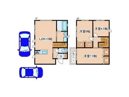 山陽本線 東姫路駅 徒歩28分 2階建 新築(3LDK)の間取り写真