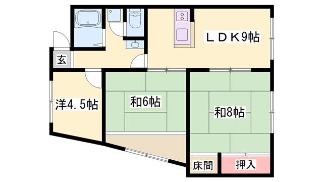 元町東ビル(3LDK/4階)の間取り写真