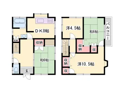 山陽電気鉄道本線 播磨町駅 徒歩7分 2階建 築32年(4DK)の間取り写真
