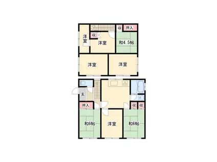 山陽電気鉄道網干線 山陽網干駅 徒歩39分 2階建 築52年(7DK)の間取り写真