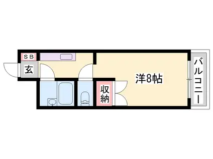 ロッキーコート太子(1K/6階)の間取り写真