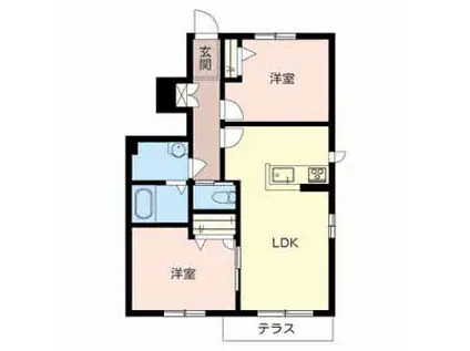 ハーモニーヴィラ(2LDK/1階)の間取り写真