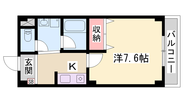 オリエンタルマンションⅡ(1K/1階)の間取り写真