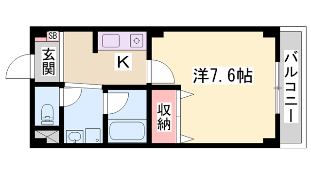 オリエンタルマンションⅡ(1K/2階)の間取り写真