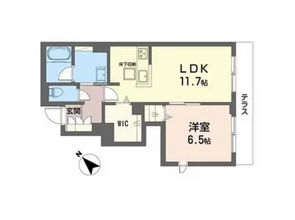 SHAMAISON雅あさぎり(1LDK/1階)の間取り写真