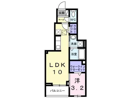 サンフラワー(1LDK/1階)の間取り写真