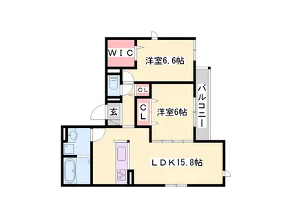D-ROOM沢野南(2LDK/2階)の間取り写真
