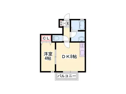 コンフォート青山(1DK/1階)の間取り写真