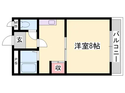 リバーパレス浜田(1K/2階)の間取り写真