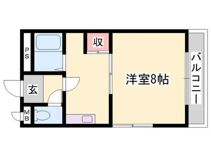 リバーパレス浜田(1K/4階)の間取り写真