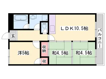 ベアード水上(3LDK/4階)の間取り写真