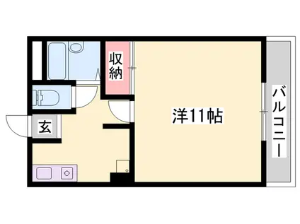 ラフェスタ加東(1K/2階)の間取り写真