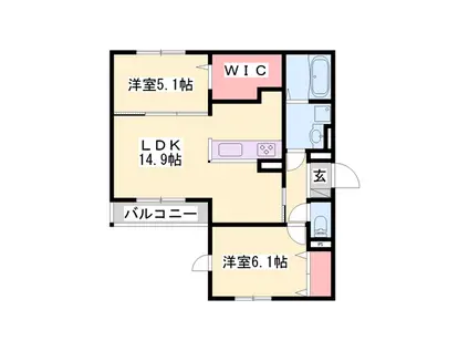 D-ROOM沢野南(2LDK/3階)の間取り写真