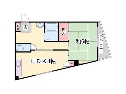 シャトークレール(1LDK/3階)の間取り写真