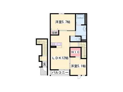 ラ・ルーチェ(2LDK/2階)の間取り写真