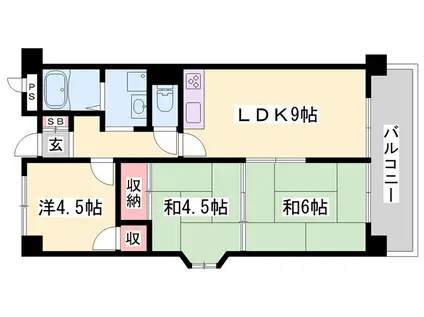 ファミールハイツ(3LDK/2階)の間取り写真