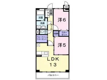 グラン アビタシオン(2LDK/2階)の間取り写真