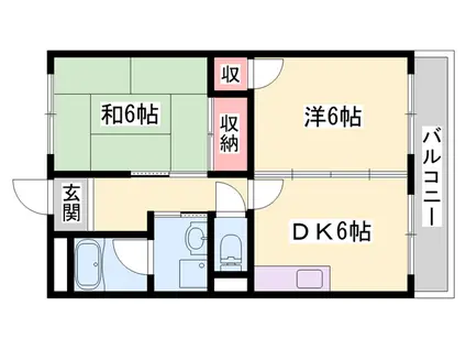 グレースマンション日飼(2DK/1階)の間取り写真