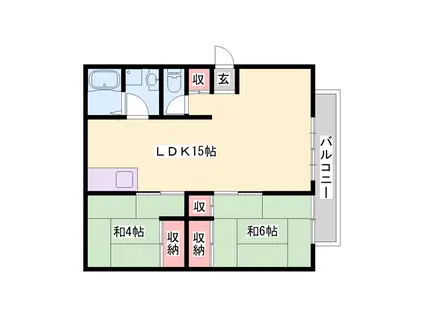 グリーンハイツ西山(2LDK/1階)の間取り写真