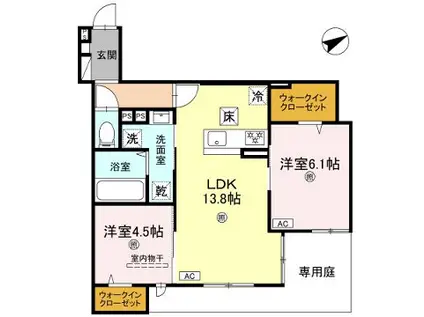 LA MAISON林崎(2LDK/1階)の間取り写真