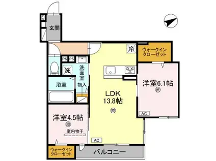 LA MAISON林崎(2LDK/1階)の間取り写真