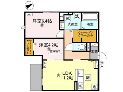LA MAISON林崎(2LDK/3階)の間取り写真