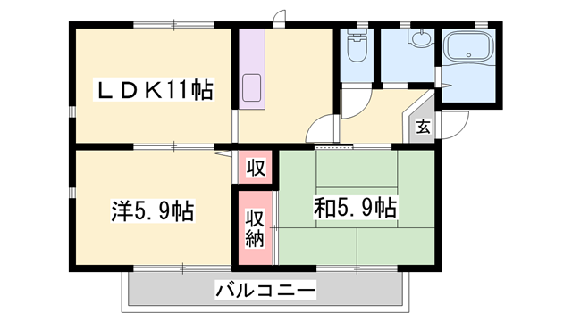 LA.RUCHE(2LDK/2階)の間取り写真