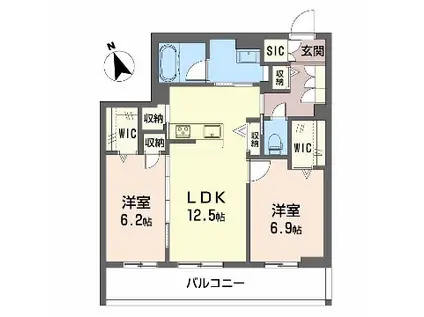 SEASIDE HOUSE(2LDK/3階)の間取り写真