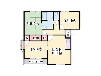 ウインドミル住吉(3LDK/2階)の間取り写真