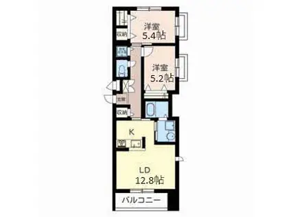 メゾン オルタシオン(2LDK/3階)の間取り写真