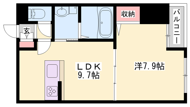 EVER LIFE加古川(1LDK/1階)の間取り写真