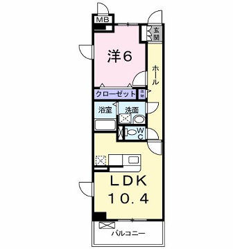 グラン アビタシオン(1LDK/2階)の間取り写真