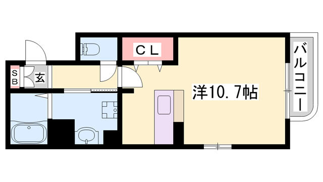 プラシード和坂(1K/2階)の間取り写真