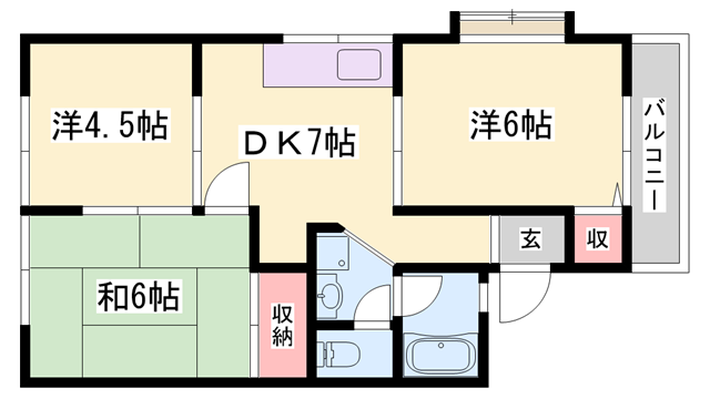 ハイツシラギク(3DK/2階)の間取り写真