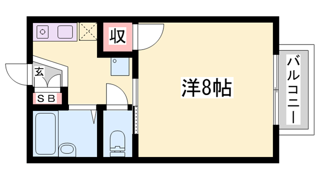 セルーリア(1K/2階)の間取り写真