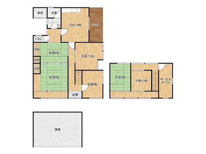 播但線 溝口駅 徒歩120分 2階建 築57年(6LDK)の間取り写真
