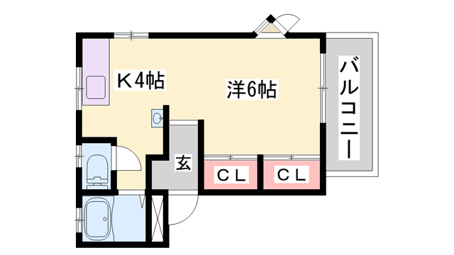 ファレ神明(1K/1階)の間取り写真