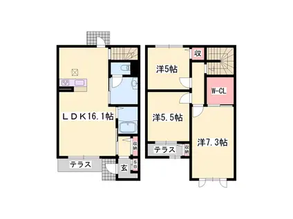 シャーメゾンレントⅡ(3LDK/1階)の間取り写真