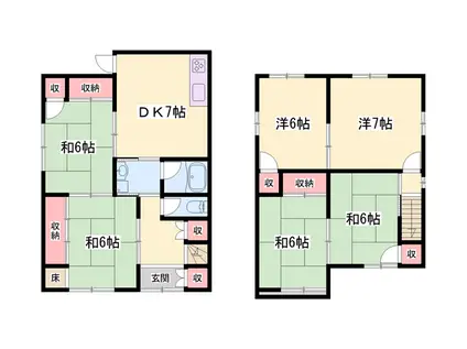 山陽本線 土山駅 徒歩8分 2階建 築45年(6DK)の間取り写真