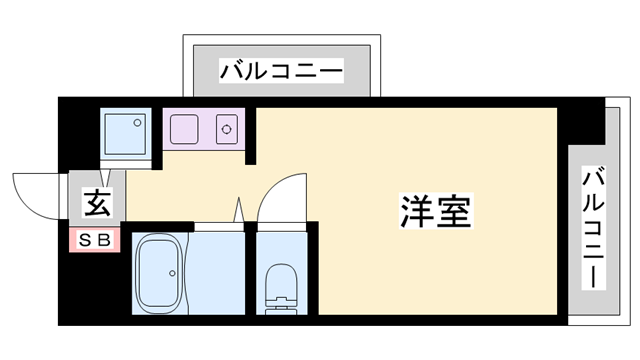 クリーンピア南大路時計台(ワンルーム/8階)の間取り写真