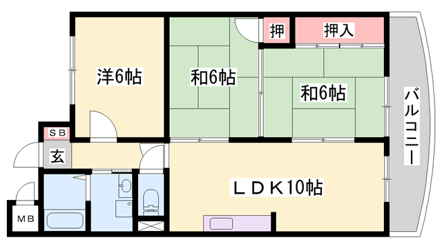 ぱすてるめぞんクレヨン(3LDK/1階)の間取り写真