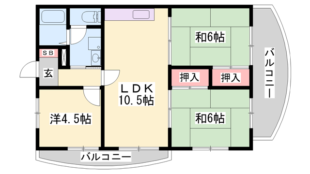 ぱすてるめぞんクレヨン(3LDK/10階)の間取り写真